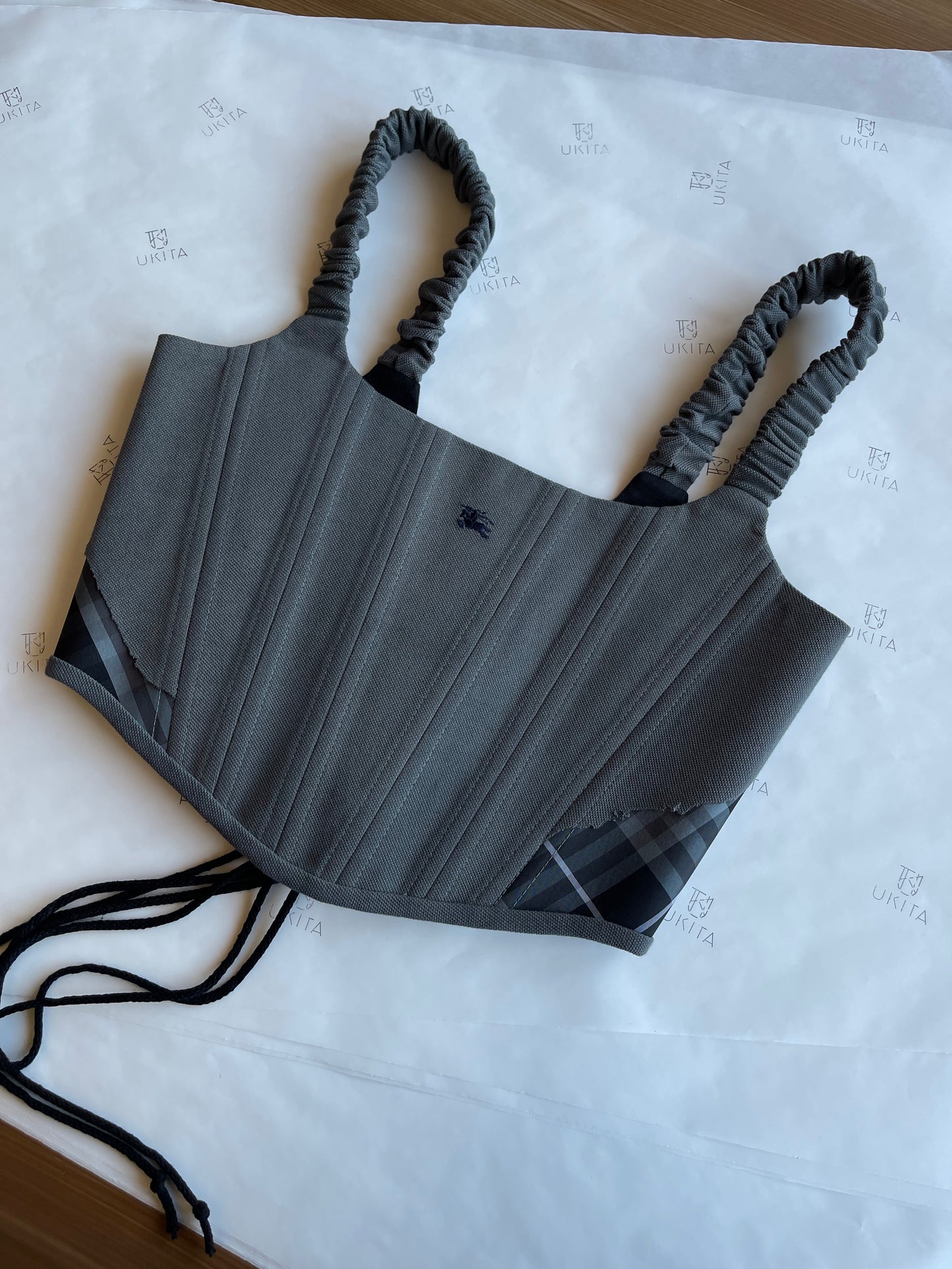 CORSETTO BURBERRY GREY TARTAN - U K I T A