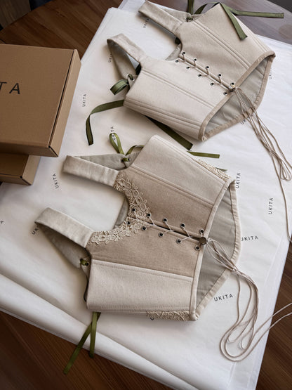 CORSETTO BEIGE PIZZO - U K I T A