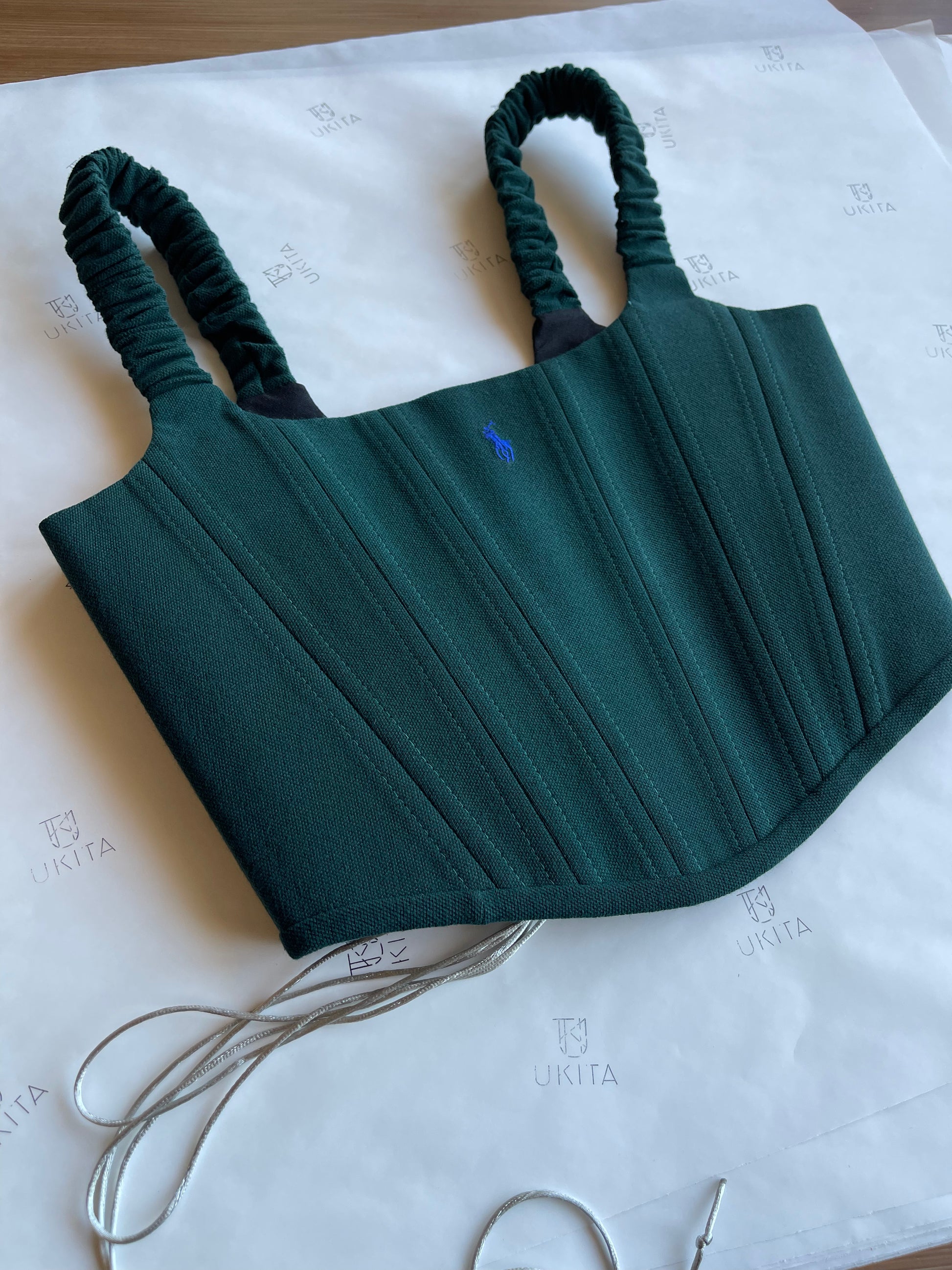 CORSETTO RALPH LAUREN GREEN - U K I T A