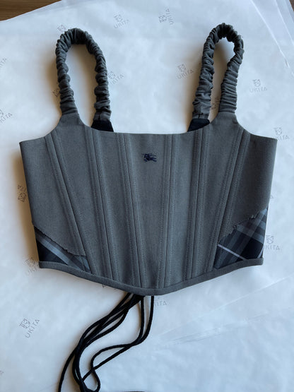 CORSETTO BURBERRY GREY TARTAN - U K I T A