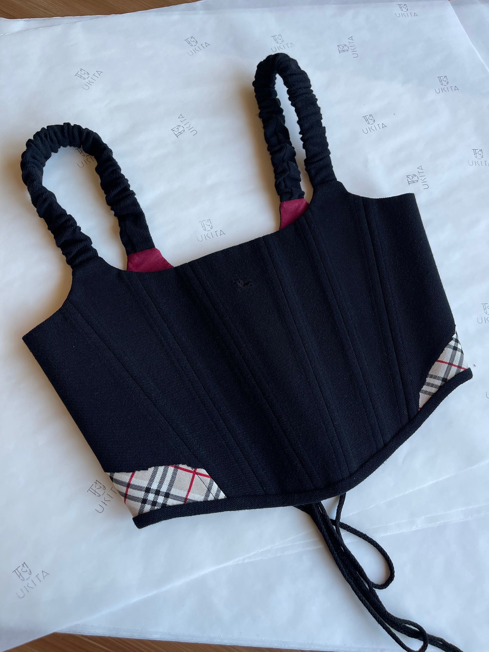 CORSETTO BURBERRY BLACK TARTAN - U K I T A