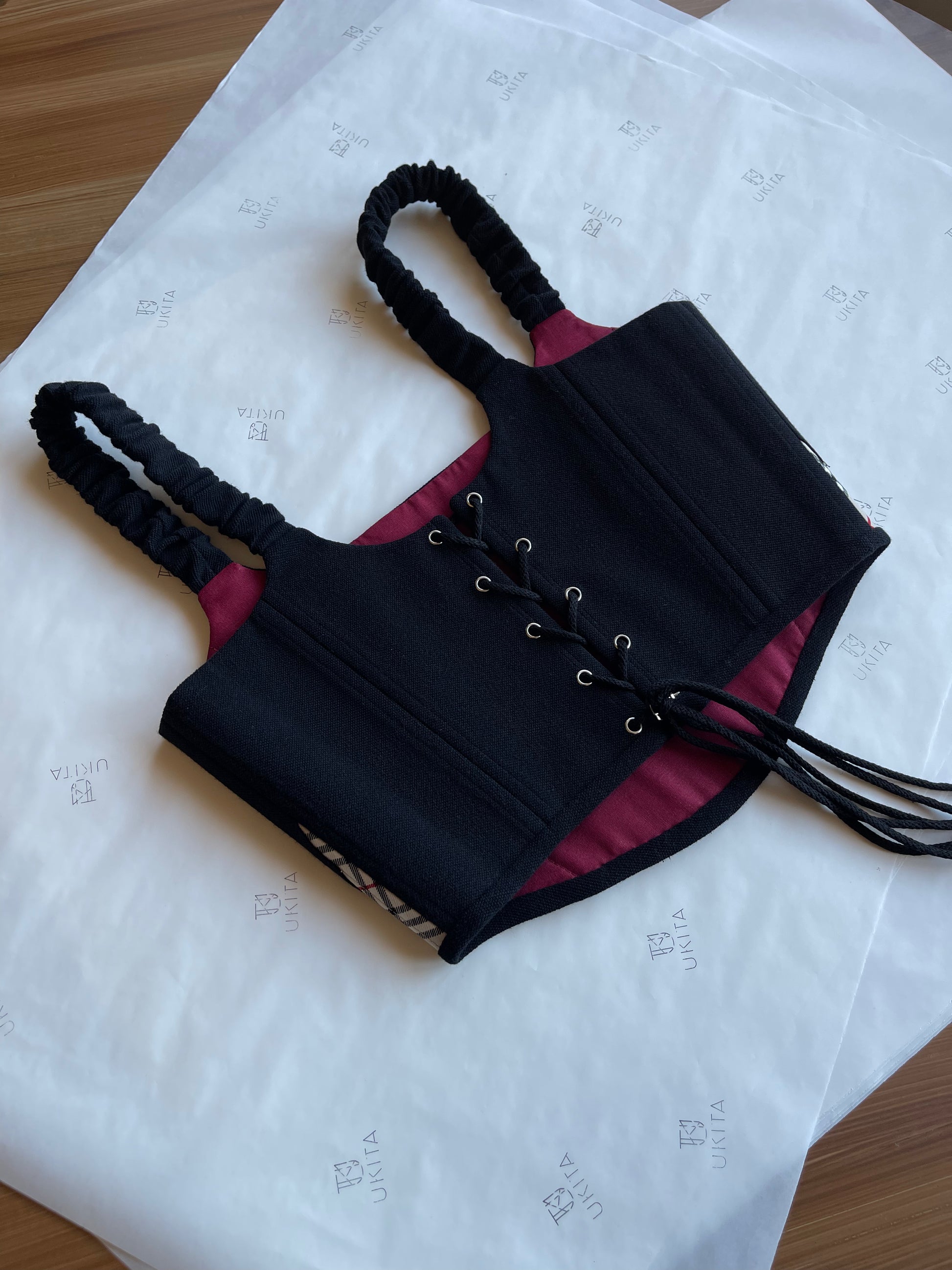 CORSETTO BURBERRY BLACK TARTAN - U K I T A