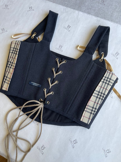 CORSETTO BURBERRY GREY BLACK - U K I T A
