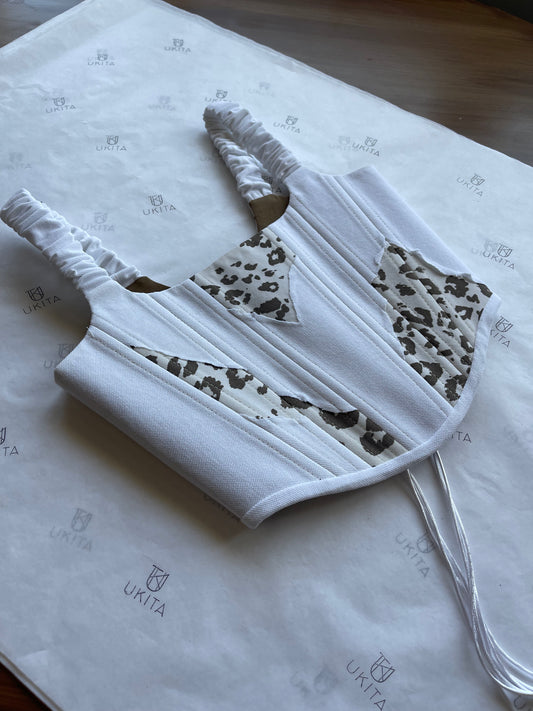 CORSETTO LEOPARD WHITE - U K I T A