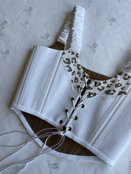 CORSETTO LEOPARD WHITE - U K I T A